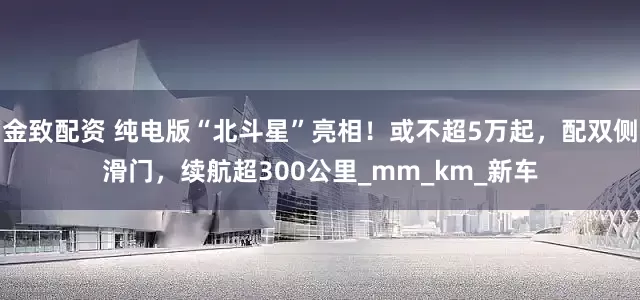 金致配资 纯电版“北斗星”亮相！或不超5万起，配双侧滑门，续航超300公里_mm_km_新车