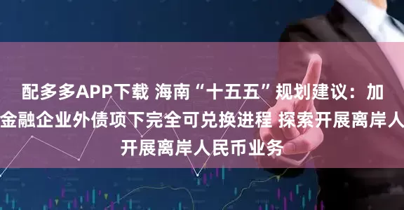 配多多APP下载 海南“十五五”规划建议：加快推动非金融企业外债项下完全可兑换进程 探索开展离岸人民币业务